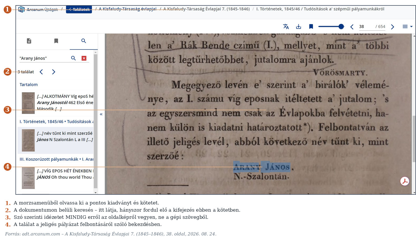 7. ábra. Az idézet forrása: az eredeti oldalkép, nem a gépi szöveg.