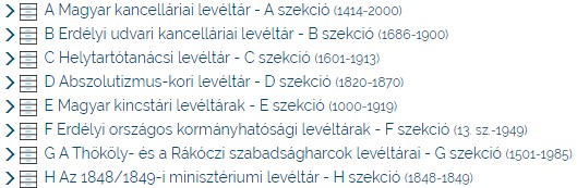 11. ábra. A struktúra szintjeinek lenyitása. (Forrás: https://www.eleveltar.hu.)