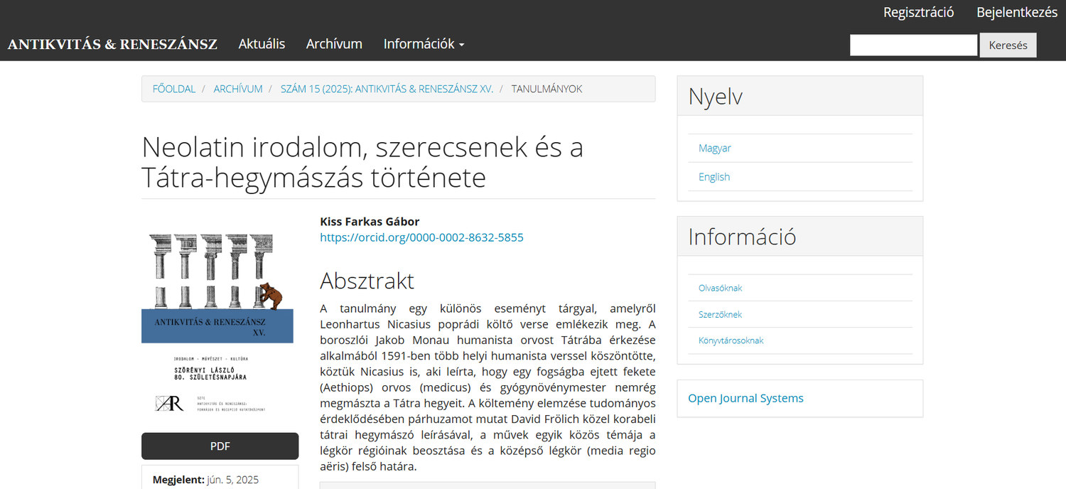 7. ábra. Kiss Farkas Gábor tanulmánya. (Forrás: https://ojs.bibl.u-szeged.hu/index.php/antikrene/article/view/46444 – elérve: 2026. 08. 06.)
